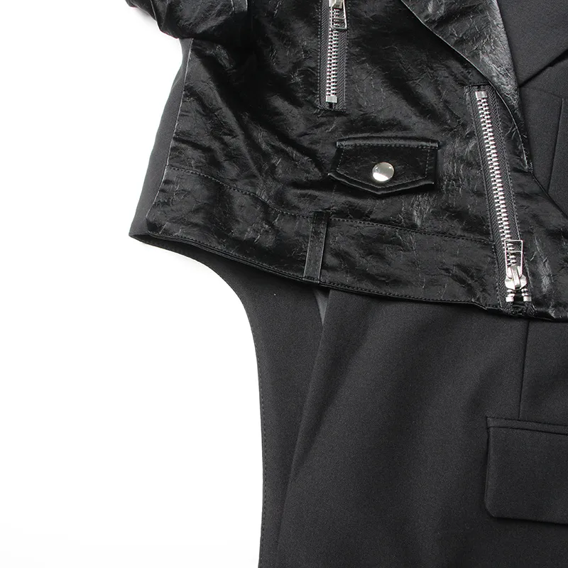 Slim Fit Long Sleeve Commuter Style Men Women Matching Motorcycle Fashion Zipper Solid Color Business Coat Trendy Outerwear display picture 15