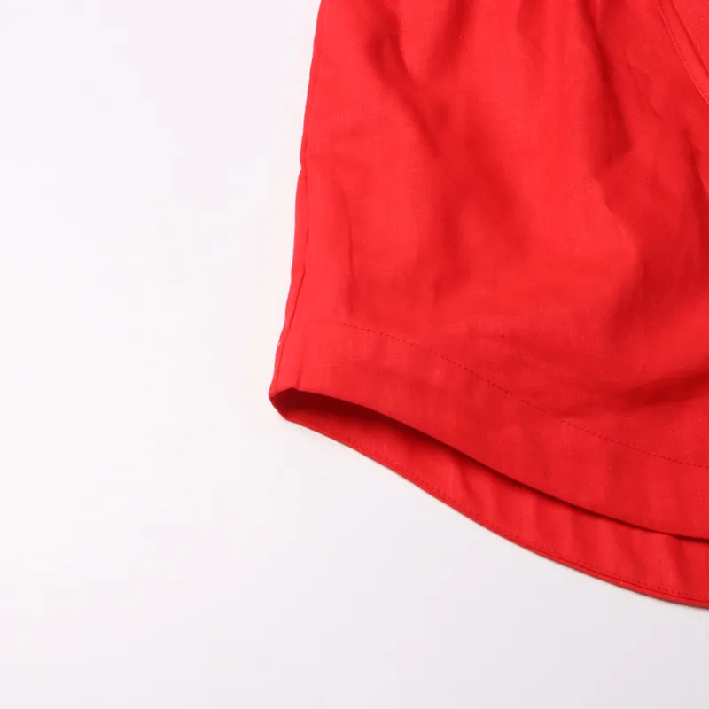 Fashionable Minimalist Ladies Casual Shirt And Shorts Set High Waist Shorts Two Piece Set Pure Color Collar Button Detail display picture 24