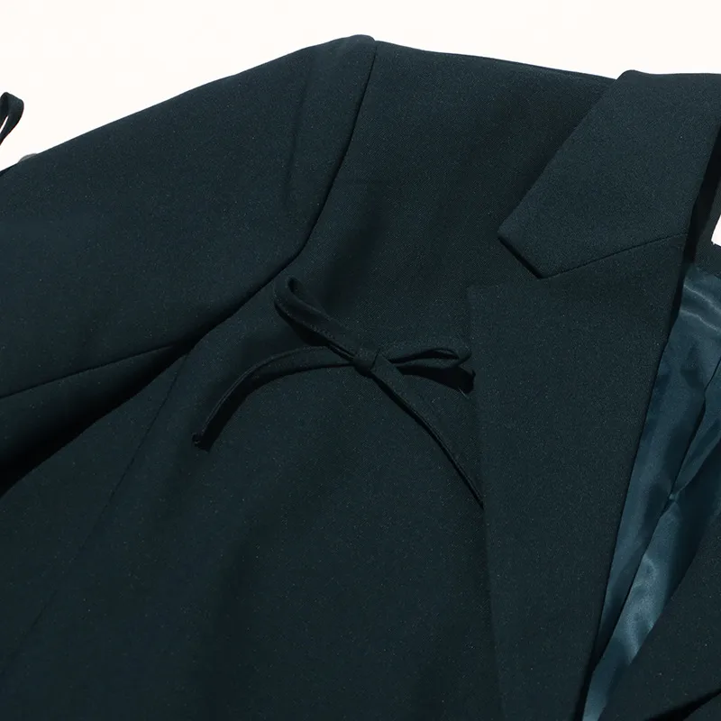 Casual Commute Style Women's Suit Jacket Butterfly Knot Design Splice Cotton Polyester Long Sleeve Loose Fit Suit Jacket display picture 15