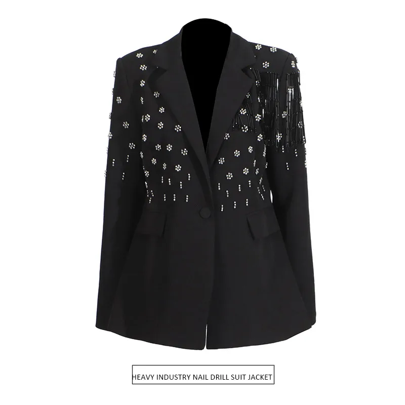 Elegant Pure Color Women's Suit Jacket Tassel Design Custom Fashion Summer New Cotton Polyester Blend Long Sleeve Regular Fit display picture 2