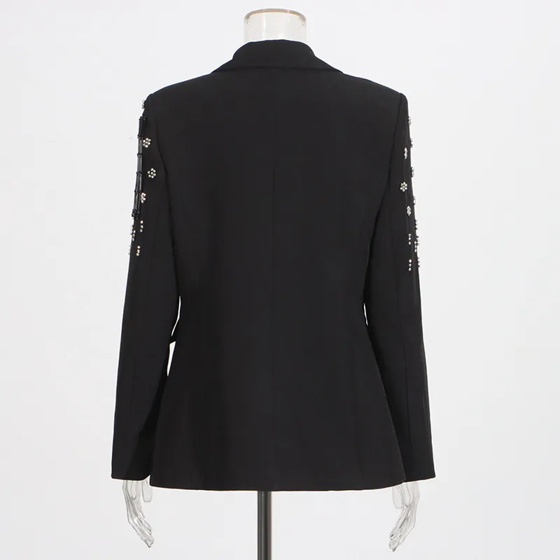 Elegant Pure Color Women's Suit Jacket Tassel Design Custom Fashion Summer New Cotton Polyester Blend Long Sleeve Regular Fit display picture 5