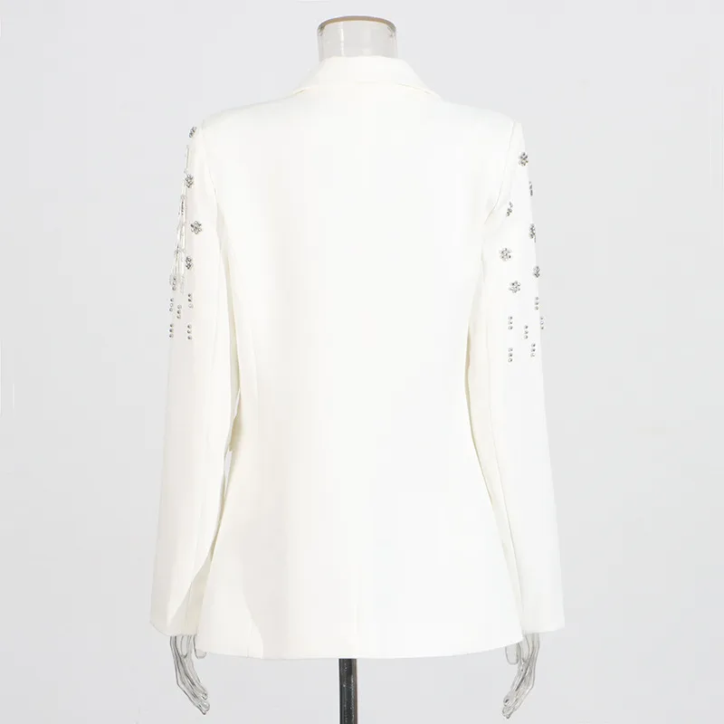 Elegant Pure Color Women's Suit Jacket Tassel Design Custom Fashion Summer New Cotton Polyester Blend Long Sleeve Regular Fit display picture 7