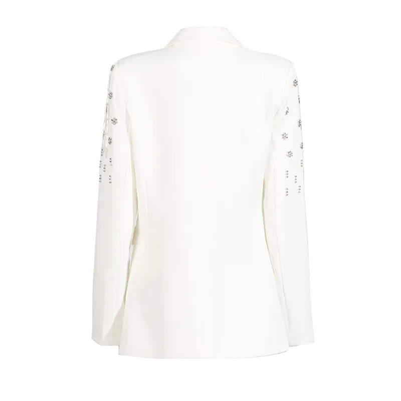 Elegant Pure Color Women's Suit Jacket Tassel Design Custom Fashion Summer New Cotton Polyester Blend Long Sleeve Regular Fit display picture 11