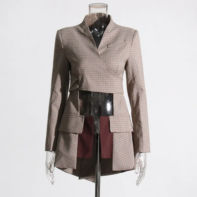 Elegant Slim-Fit Bow Vest Women's Fashion Stitching Suit Jacket V-neck Long Sleeve Commuter Style display picture 3