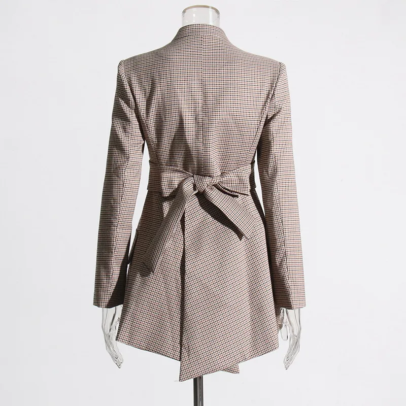 Elegant Slim-Fit Bow Vest Women's Fashion Stitching Suit Jacket V-neck Long Sleeve Commuter Style display picture 5