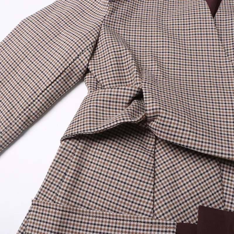 Elegant Slim-Fit Bow Vest Women's Fashion Stitching Suit Jacket V-neck Long Sleeve Commuter Style display picture 11