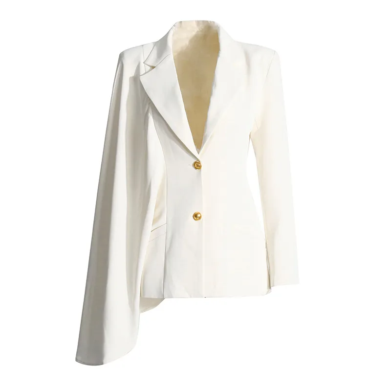 Elegant Commute Fashion Show Outfit Two-Piece Set Summer New Irregular Cut Skirt Long Sleeve Pure Color Casual Suit For Women display picture 10