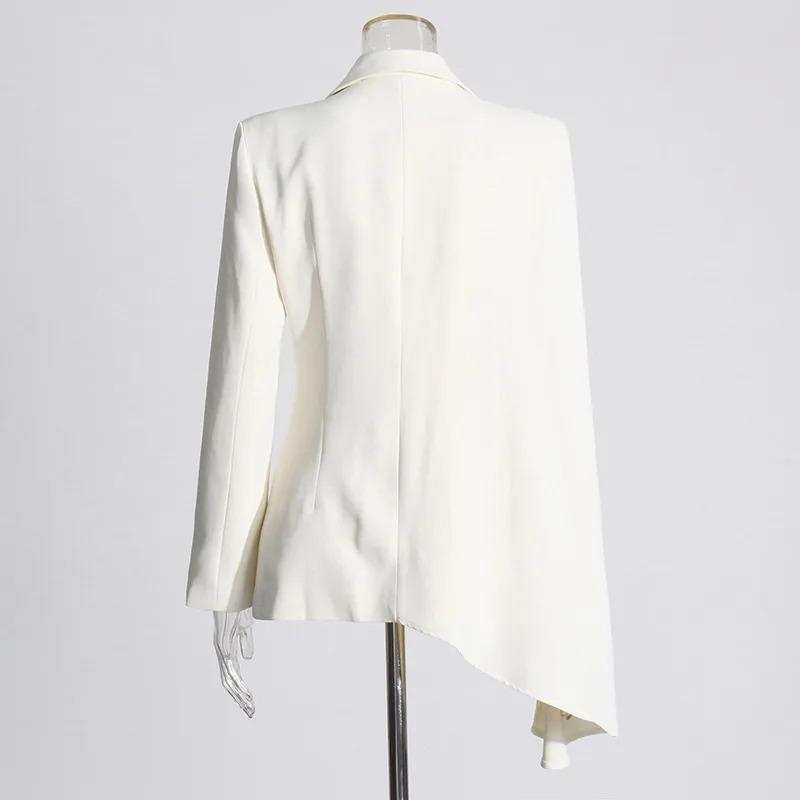 Elegant Commute Fashion Show Outfit Two-Piece Set Summer New Irregular Cut Skirt Long Sleeve Pure Color Casual Suit For Women display picture 7