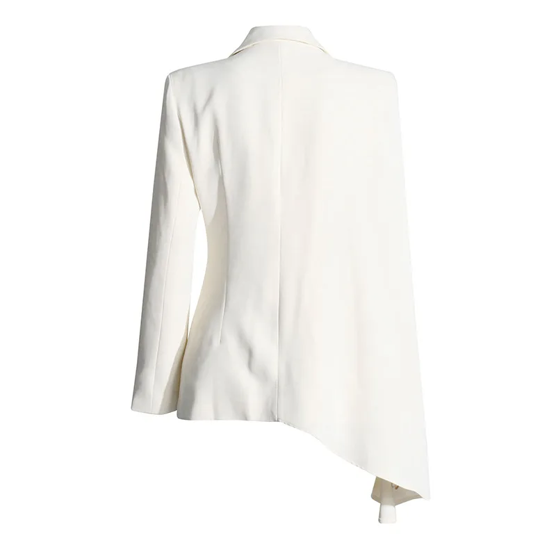 Elegant Commute Fashion Show Outfit Two-Piece Set Summer New Irregular Cut Skirt Long Sleeve Pure Color Casual Suit For Women display picture 11