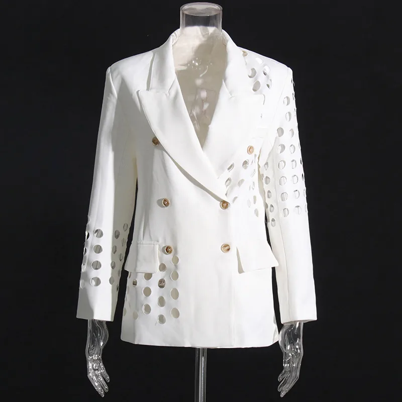 Casual Style Women's Suit Jacket Fashionable Hollow Design Summer New Arrival European Personality Casual Outerwear display picture 2