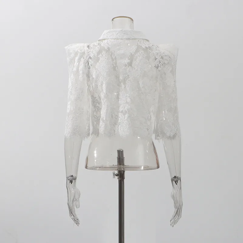 Fashionable Sexy Pure Desire Style Set New 2025 Lace Hollow Out Short Top High Waist Mini Skirt Women Casual Fashion Set display picture 6