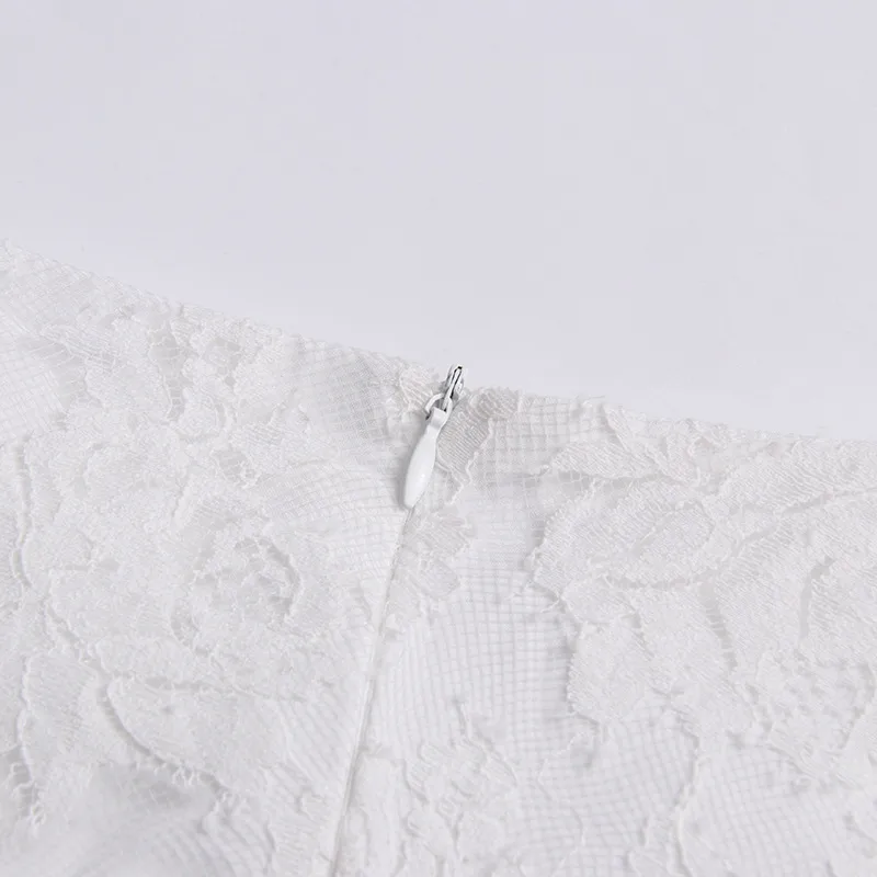 Fashionable Sexy Pure Desire Style Set New 2025 Lace Hollow Out Short Top High Waist Mini Skirt Women Casual Fashion Set display picture 21