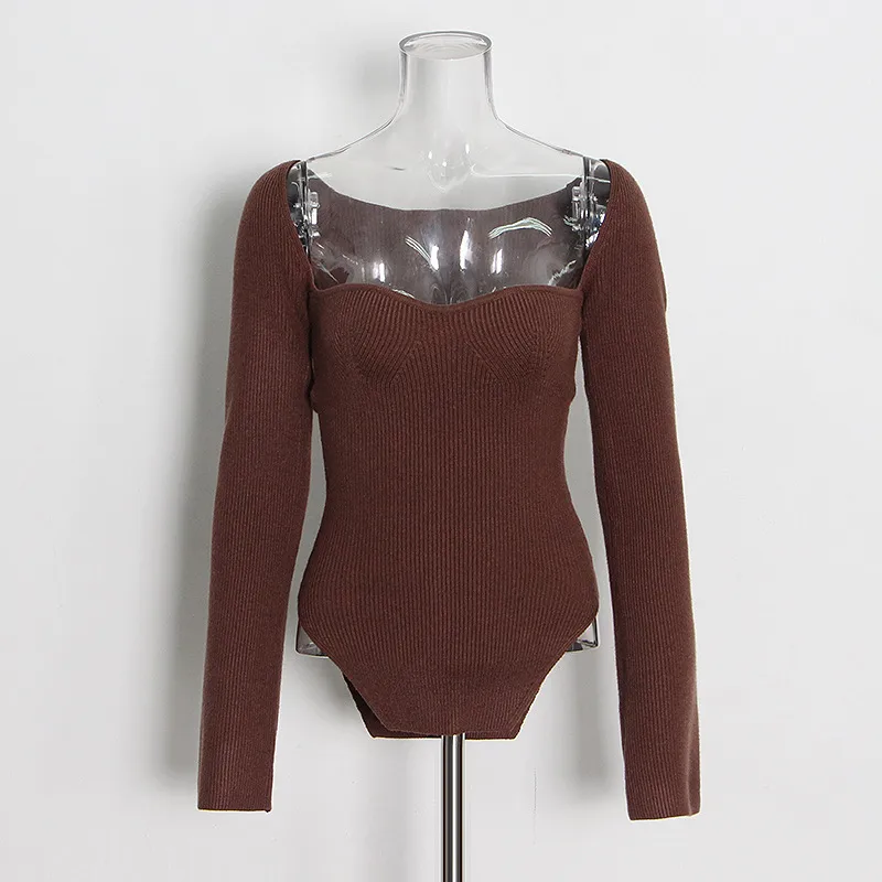Slim Fit Long Sleeve Knitted Top V Neck Solid Color Early Autumn Fashionable Ladies' No Shoulder Sexy Commuting Style display picture 7
