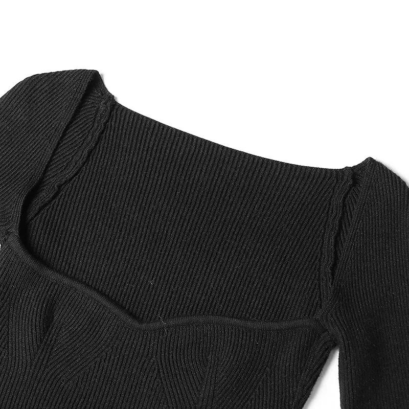 Slim Fit Long Sleeve Knitted Top V Neck Solid Color Early Autumn Fashionable Ladies' No Shoulder Sexy Commuting Style display picture 16