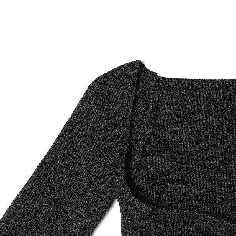 Slim Fit Long Sleeve Knitted Top V Neck Solid Color Early Autumn Fashionable Ladies' No Shoulder Sexy Commuting Style display picture 17