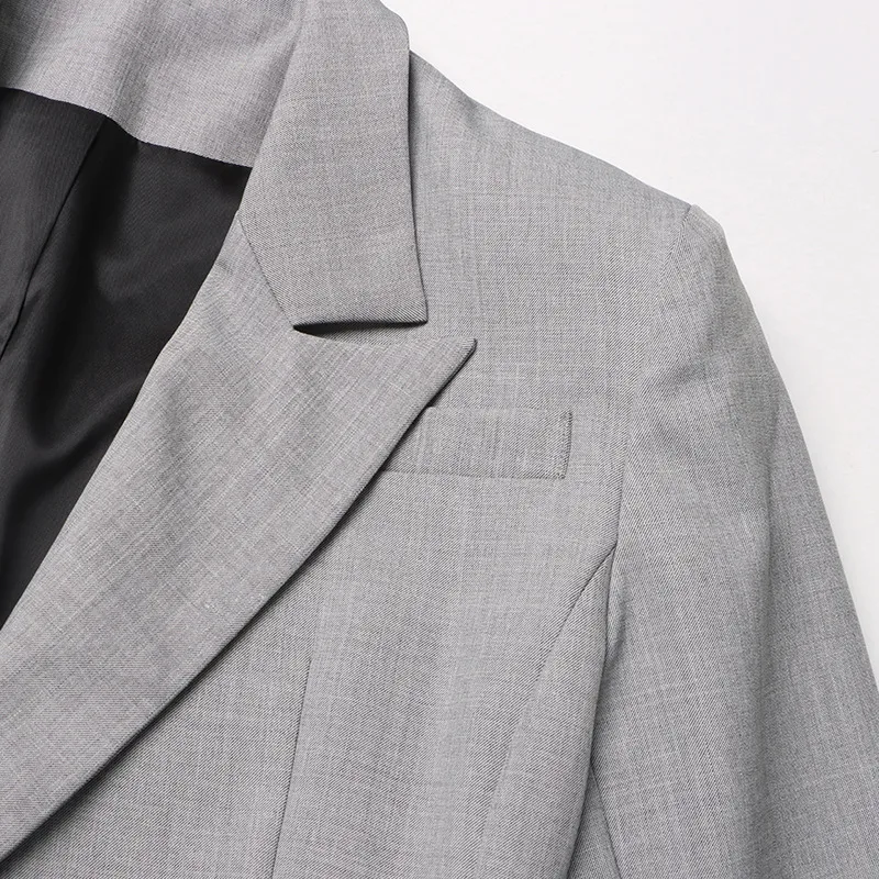 Elegant Commuter Style Women's Suit Jacket Long Sleeve Slim Fit Design Spring Summer New Leaf Edge Sleeve Splice Cotton Polyester display picture 12