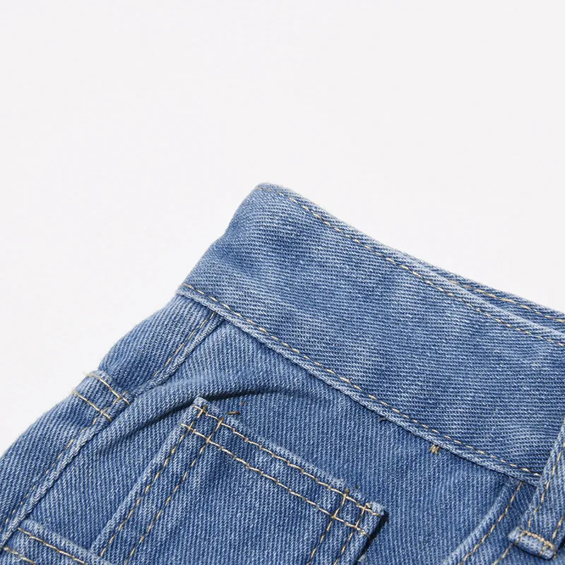 Elegant High Waist Straight Jeans Women Commuter Style Lace Design Patchwork Cotton Polyester Jeans Fashion display picture 6