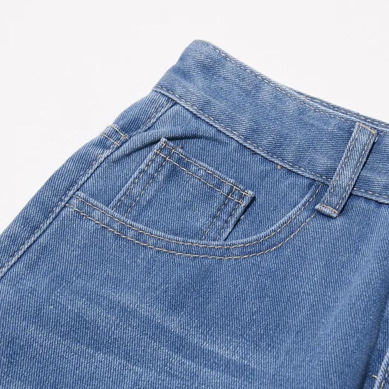 Elegant High Waist Straight Jeans Women Commuter Style Lace Design Patchwork Cotton Polyester Jeans Fashion display picture 8