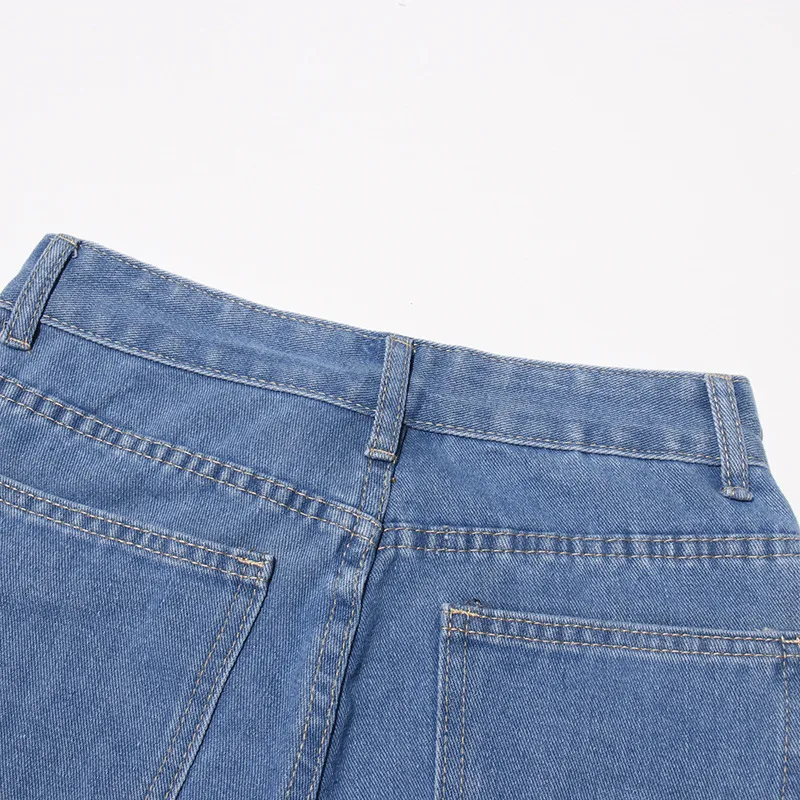 Elegant High Waist Straight Jeans Women Commuter Style Lace Design Patchwork Cotton Polyester Jeans Fashion display picture 12