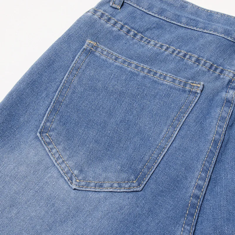 Elegant High Waist Straight Jeans Women Commuter Style Lace Design Patchwork Cotton Polyester Jeans Fashion display picture 13