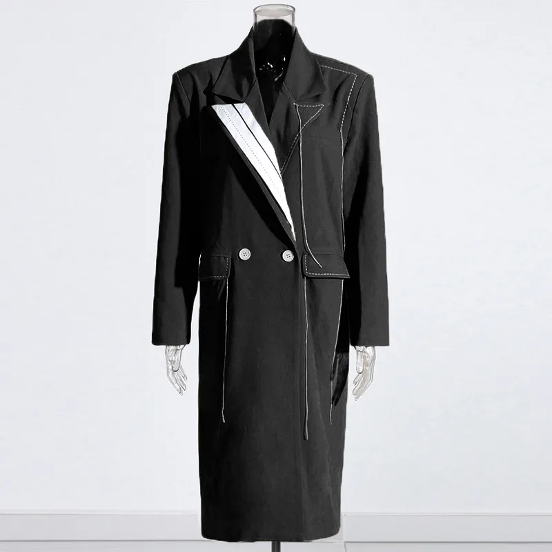 Elegant Commuter Style Long Sleeve Stand Collar Coat Women's Fashion Double Breasted High-End Design Solid Color Trench Coat display picture 5