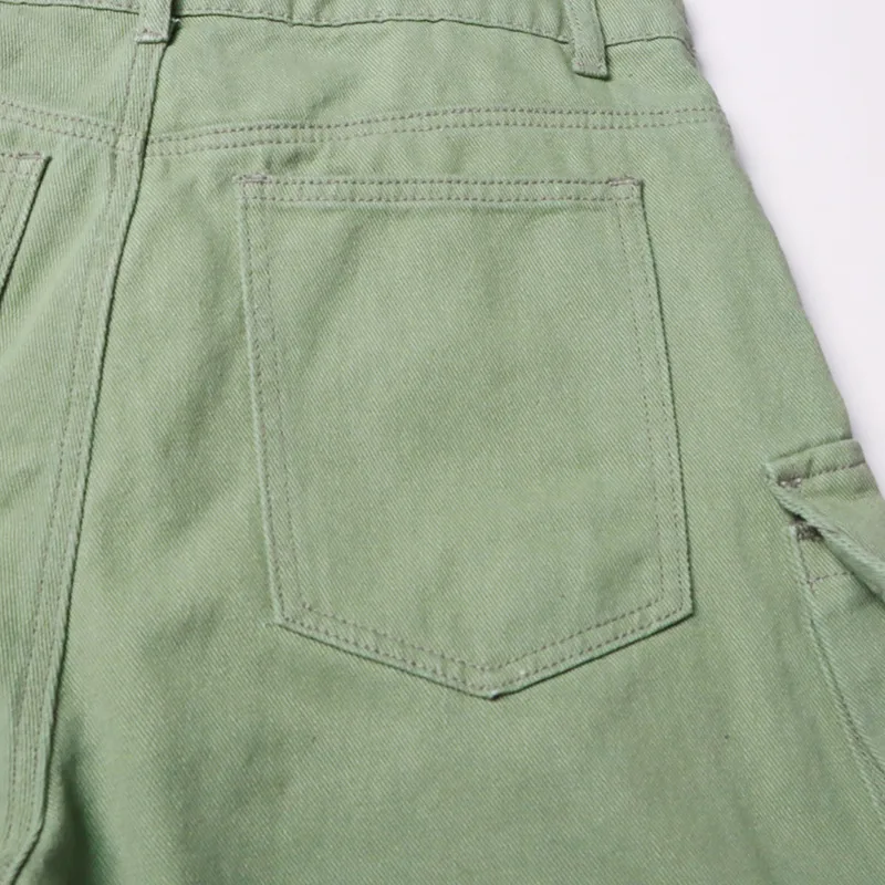 Fashion Denim Suspender Pants Women's High Waist Wide Leg Pants Multi-Pocket Short Top Style Summer New Design display picture 18