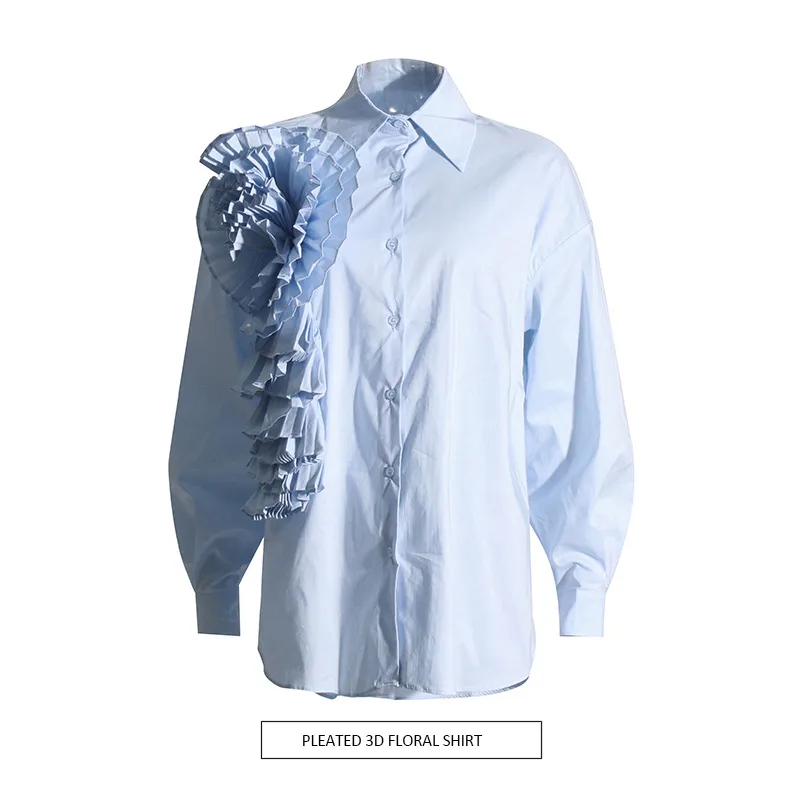 Women's Loose Casual Floral Patchwork Pure Color Shirt Summer 2025 Trendy Commute Style Long Sleeve Mid-Length Polyester Cotton Blend display picture 2