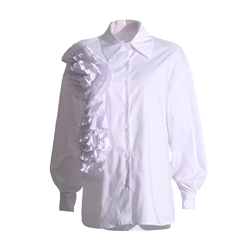 Women's Loose Casual Floral Patchwork Pure Color Shirt Summer 2025 Trendy Commute Style Long Sleeve Mid-Length Polyester Cotton Blend display picture 17