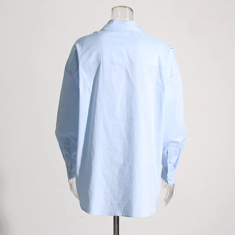 Women's Loose Casual Floral Patchwork Pure Color Shirt Summer 2025 Trendy Commute Style Long Sleeve Mid-Length Polyester Cotton Blend display picture 4