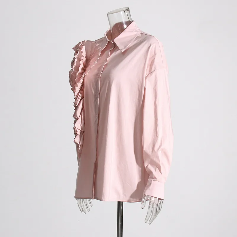 Women's Loose Casual Floral Patchwork Pure Color Shirt Summer 2025 Trendy Commute Style Long Sleeve Mid-Length Polyester Cotton Blend display picture 6