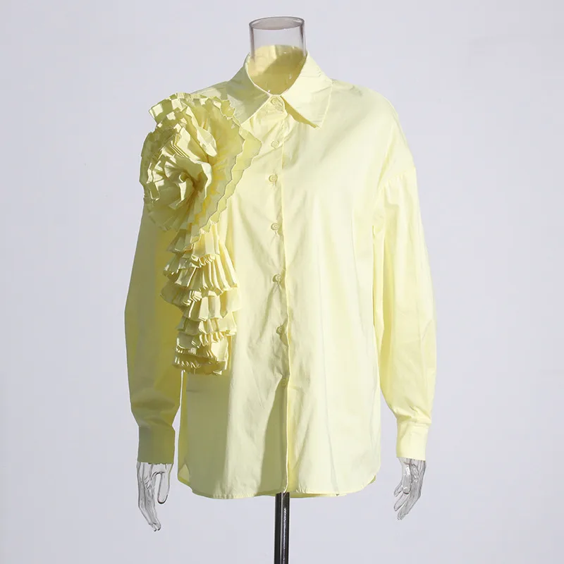 Women's Loose Casual Floral Patchwork Pure Color Shirt Summer 2025 Trendy Commute Style Long Sleeve Mid-Length Polyester Cotton Blend display picture 9