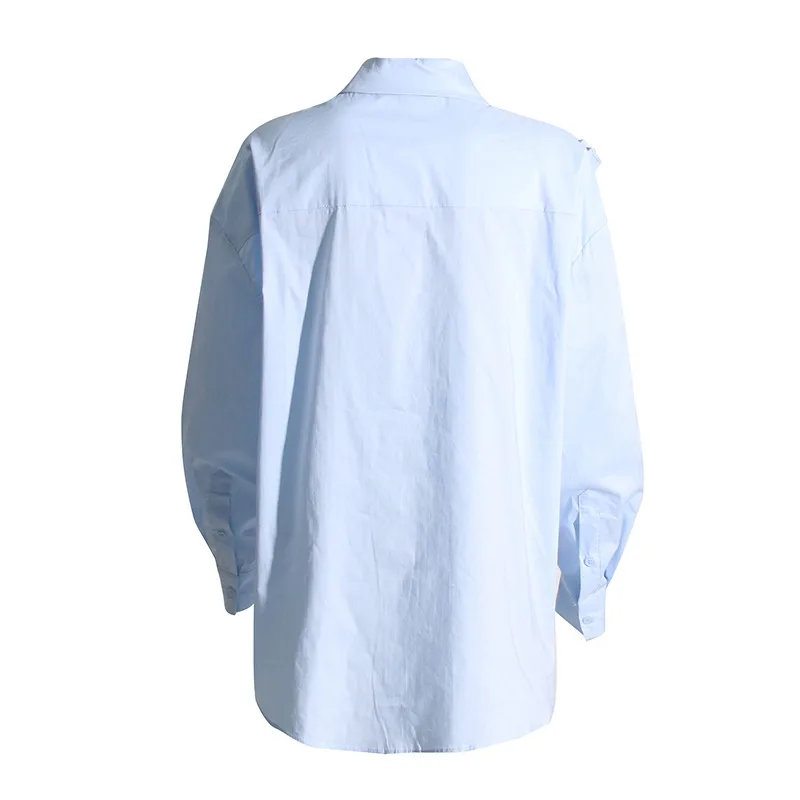 Women's Loose Casual Floral Patchwork Pure Color Shirt Summer 2025 Trendy Commute Style Long Sleeve Mid-Length Polyester Cotton Blend display picture 14