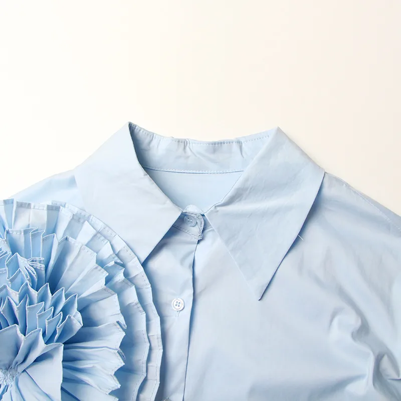 Women's Loose Casual Floral Patchwork Pure Color Shirt Summer 2025 Trendy Commute Style Long Sleeve Mid-Length Polyester Cotton Blend display picture 23