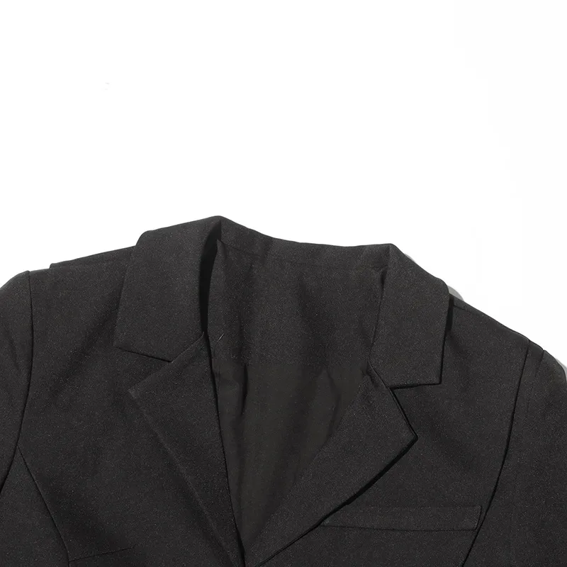 Elegant French Style Suit Dress V Neck Asymmetrical Hollow Out Splicing Design High End Texture Pure Color Long Sleeve Women's Wear display picture 8