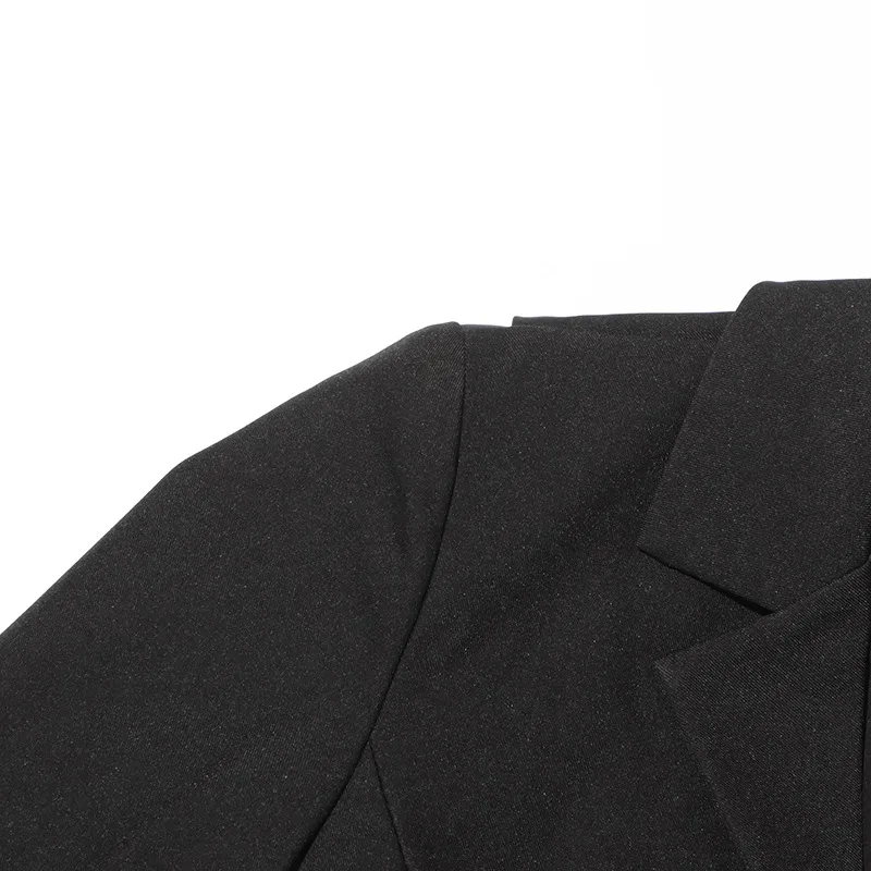 Elegant French Style Suit Dress V Neck Asymmetrical Hollow Out Splicing Design High End Texture Pure Color Long Sleeve Women's Wear display picture 9