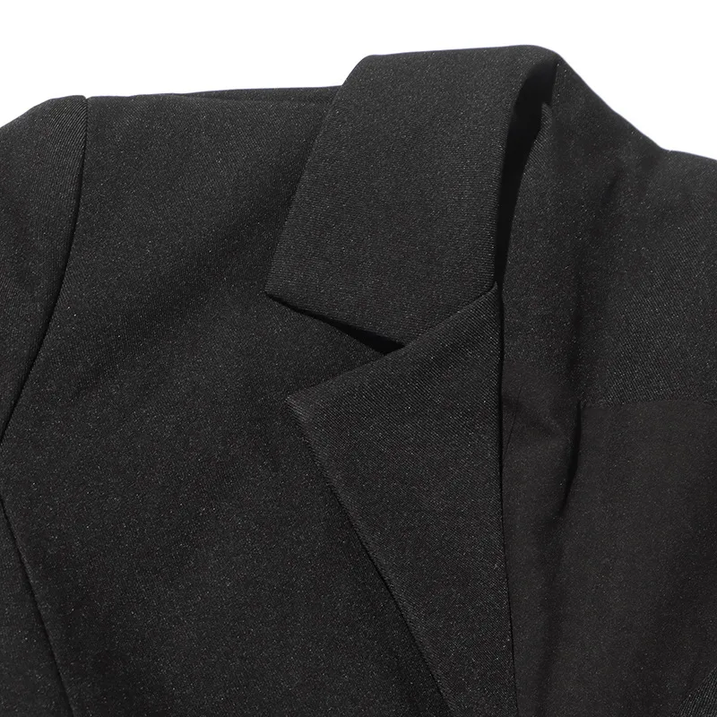 Elegant French Style Suit Dress V Neck Asymmetrical Hollow Out Splicing Design High End Texture Pure Color Long Sleeve Women's Wear display picture 10
