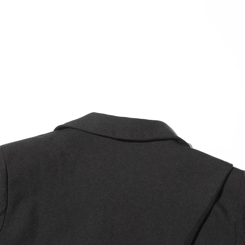 Elegant French Style Suit Dress V Neck Asymmetrical Hollow Out Splicing Design High End Texture Pure Color Long Sleeve Women's Wear display picture 18