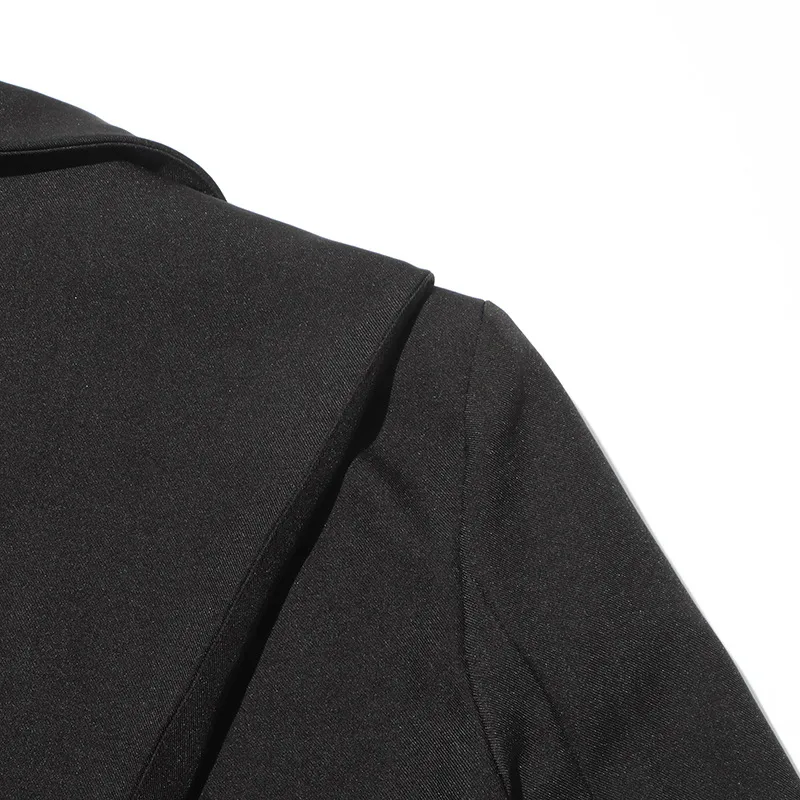 Elegant French Style Suit Dress V Neck Asymmetrical Hollow Out Splicing Design High End Texture Pure Color Long Sleeve Women's Wear display picture 19
