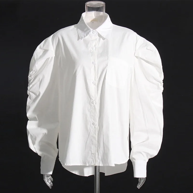 Casual Women's Fashion Shirt Summer New Polo Collar Long-Sleeved Versatile Top Single Button Trueran Blend display picture 2