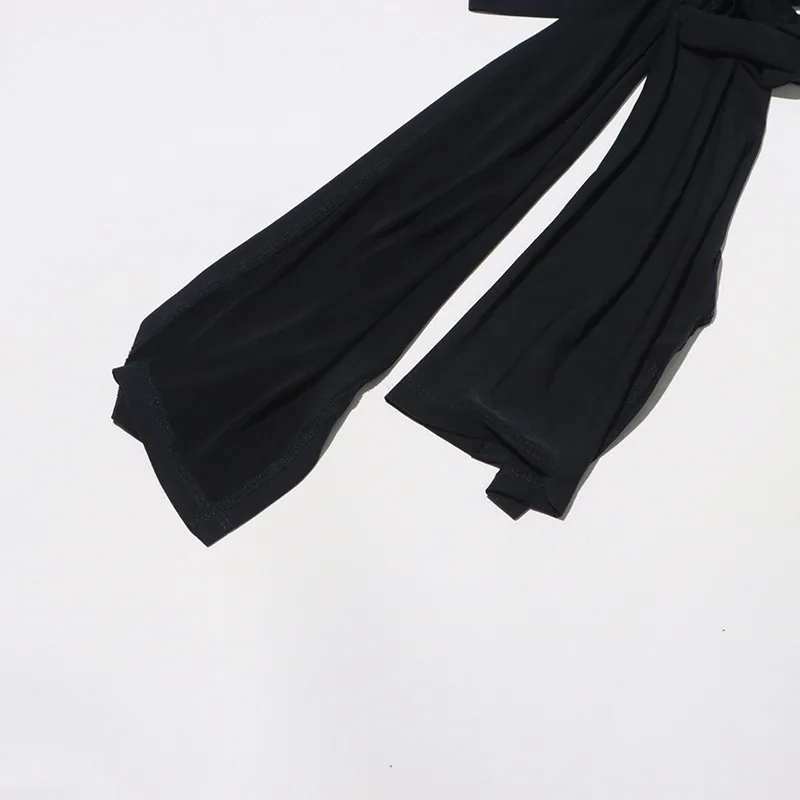 French Sexy Shoulder Bared Knitted Long Sleeve Women's Summer Top Asymmetrical Design Belt Casual Cotton Polyester T-shirt display picture 14
