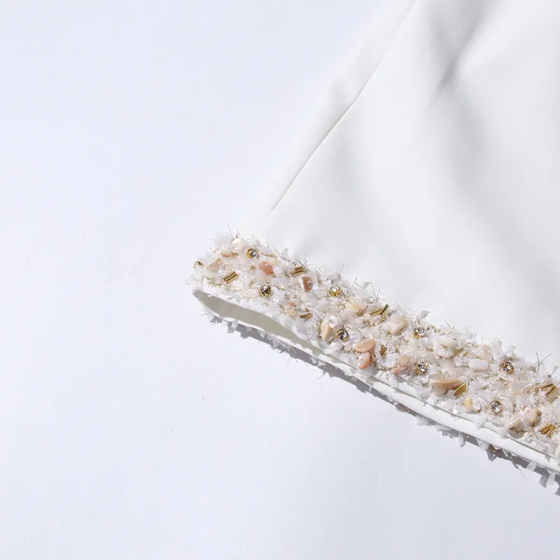 Elegant Style Pearl Mother Of Pearl Decorated Lace Edge Top And High Waist Mini Skirt Fashion Casual Women's Set display picture 15