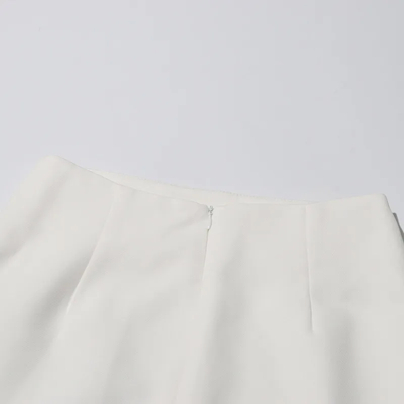 Elegant Casual Women's Fashion Set High Waist Mini Skirt Short Design Beads Two-Piece Suit Long Sleeve Pure Color Cotton Polyester display picture 31