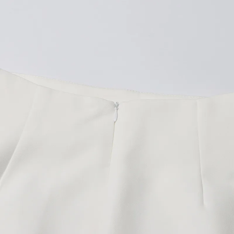 Elegant Casual Women's Fashion Set High Waist Mini Skirt Short Design Beads Two-Piece Suit Long Sleeve Pure Color Cotton Polyester display picture 32