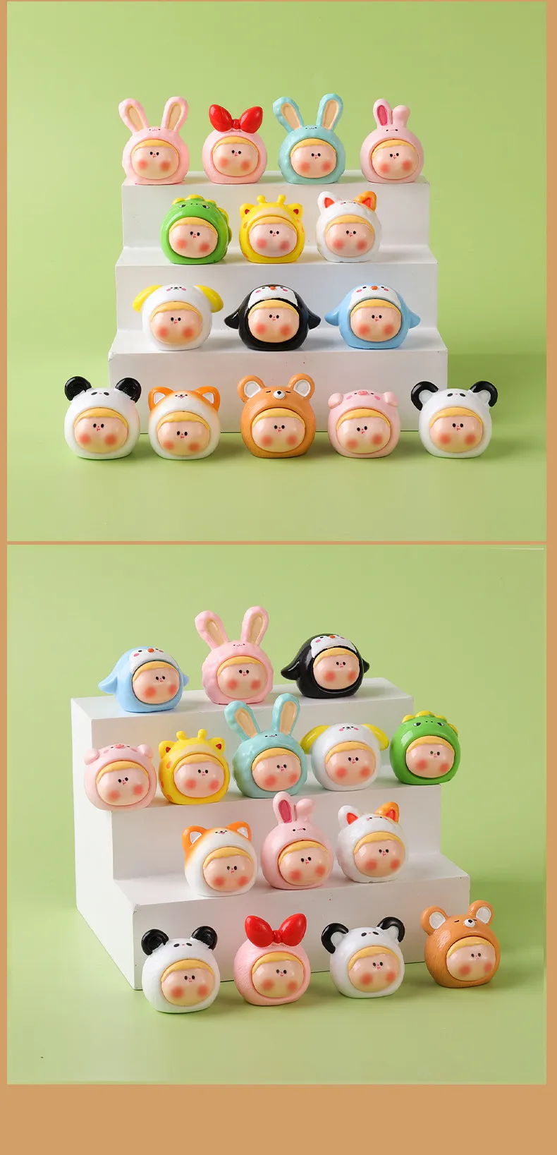 Mini Cartoon PET Resin Crafts Li Si  Doll Matching Game Blind Bag Keychain Accessories Table Decoration Gift display picture 6