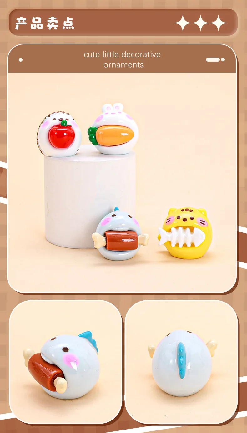 Cute Resin Keychain Toy Greedy Small Animal Doll Table Decoration Blind Bag Matching Game Wedding Birthday Graduation Gift display picture 2