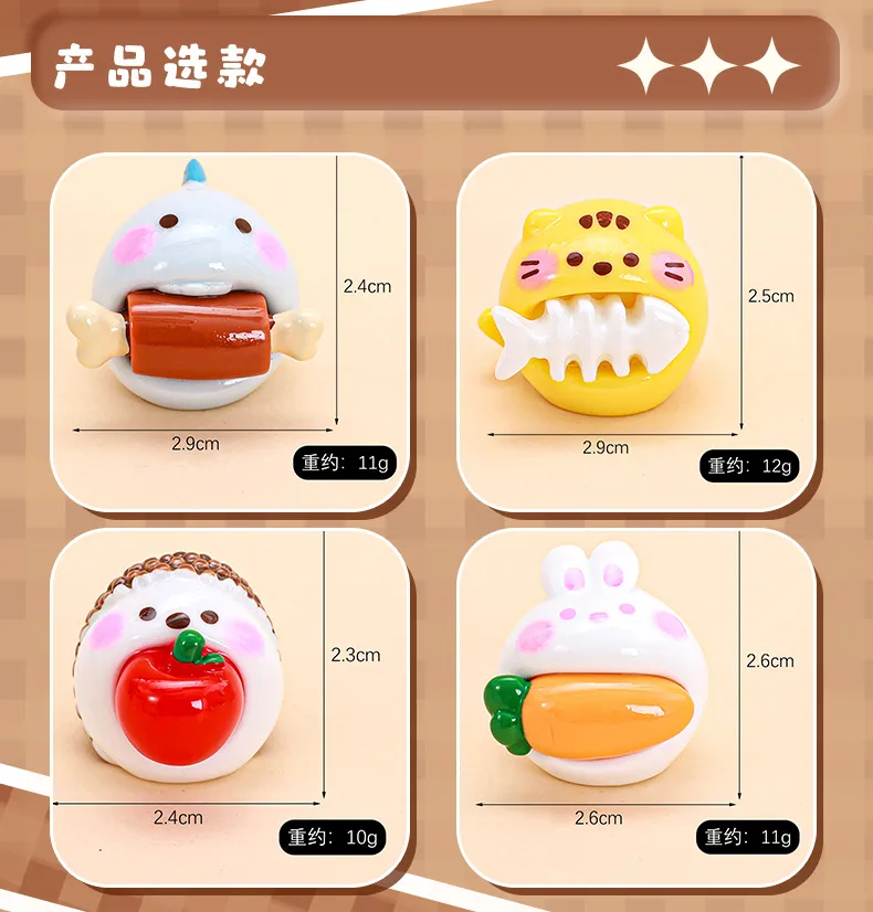 Cute Resin Keychain Toy Greedy Small Animal Doll Table Decoration Blind Bag Matching Game Wedding Birthday Graduation Gift display picture 3