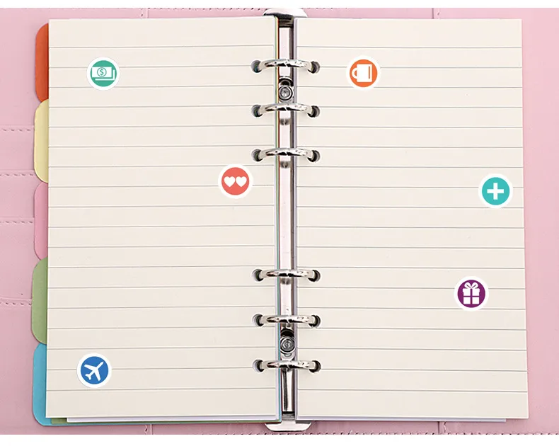 Fashion Creative Laser Macaron Loose-Leaf Notebook A 200.00cm-Inch Color Page PVC Front Cover Design Notebook Suitable For Graduation Wedding Moving display picture 4