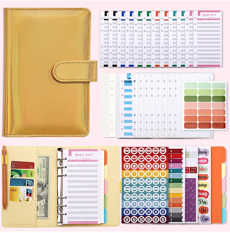 Fashion Creative Laser Macaron Loose-Leaf Notebook A 200.00cm-Inch Color Page PVC Front Cover Design Notebook Suitable For Graduation Wedding Moving display picture 9