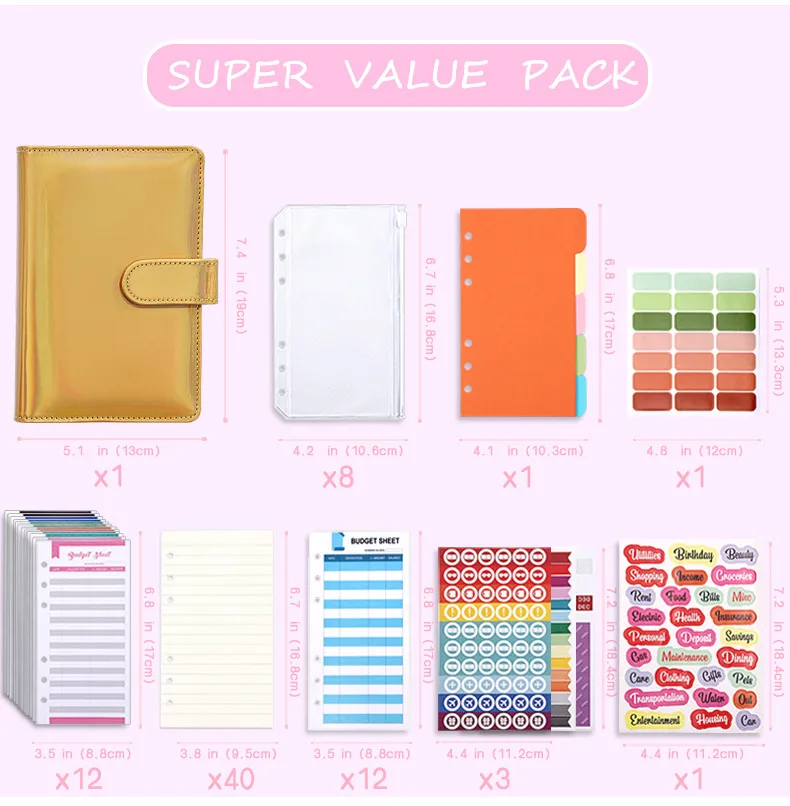 Fashion Creative Laser Macaron Loose-Leaf Notebook A 200.00cm-Inch Color Page PVC Front Cover Design Notebook Suitable For Graduation Wedding Moving display picture 10
