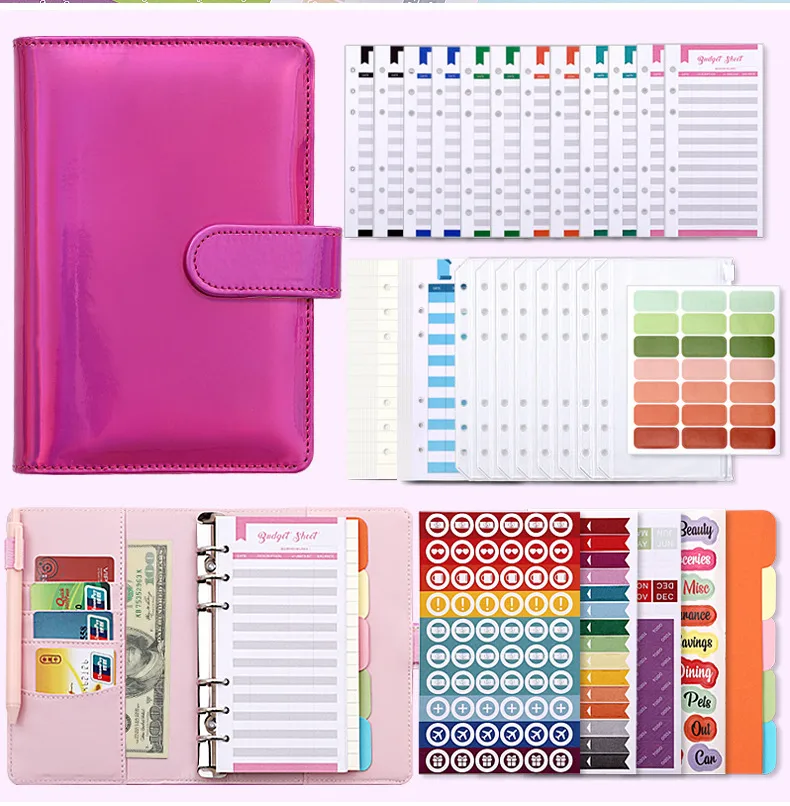 Fashion Creative Laser Macaron Loose-Leaf Notebook A 200.00cm-Inch Color Page PVC Front Cover Design Notebook Suitable For Graduation Wedding Moving display picture 12